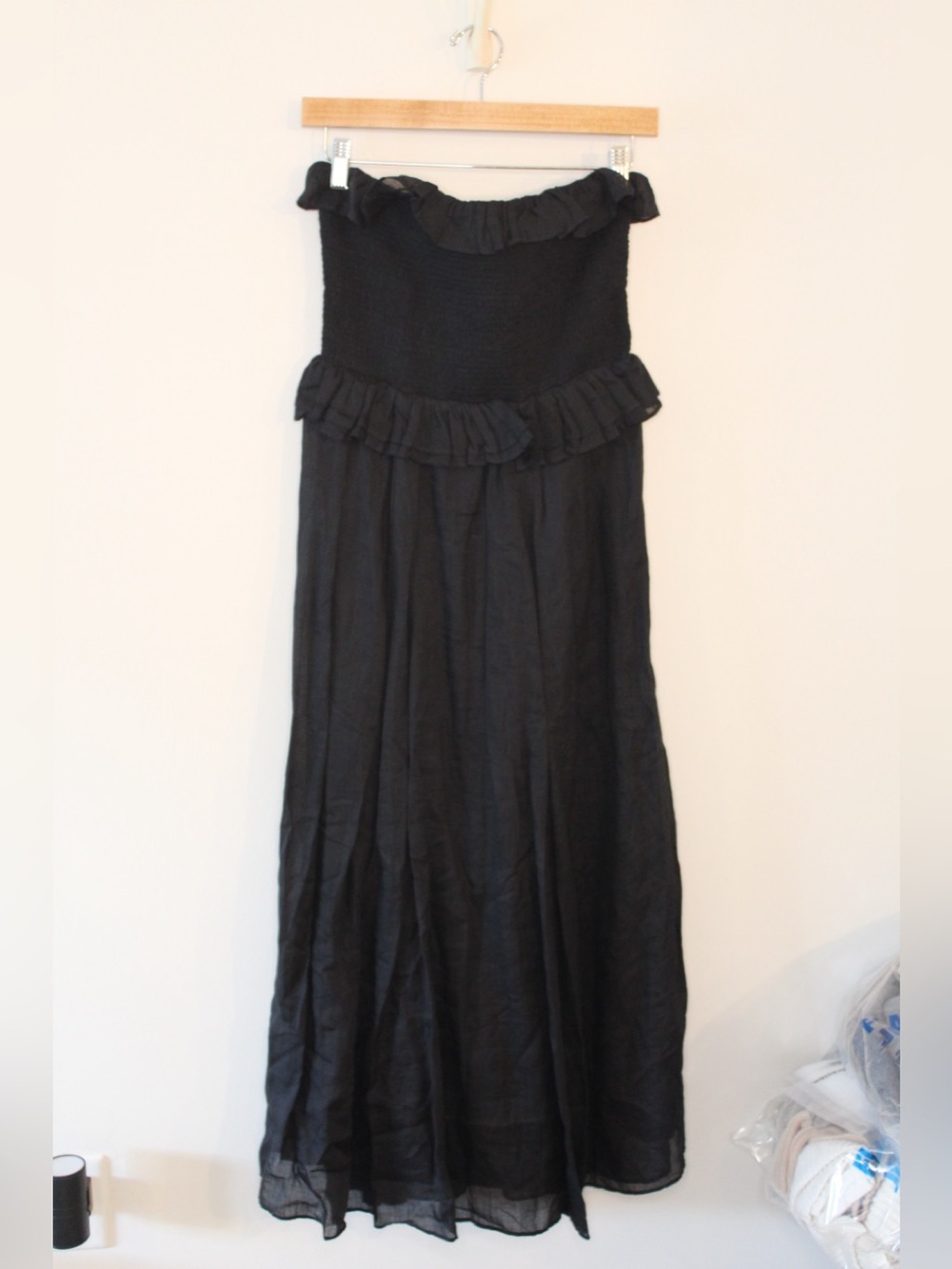 J.CREW Ravenna Black Ramie Maxi Dress